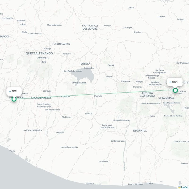 RER - GUA route map