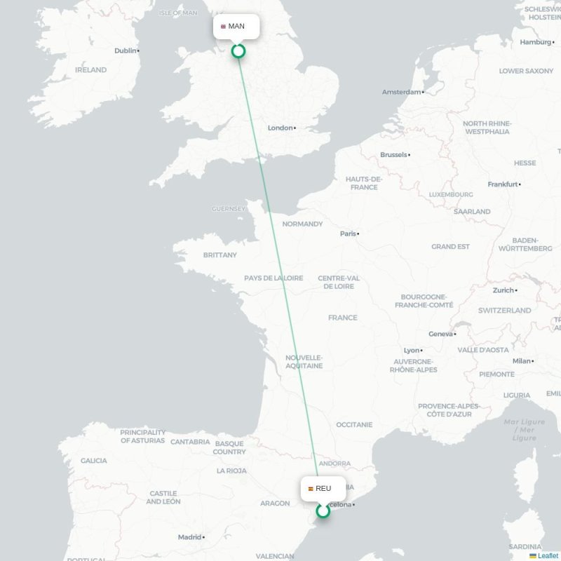 REU - MAN route map