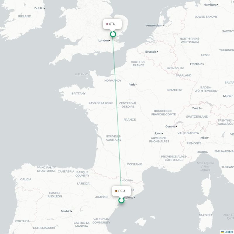REU - STN route map