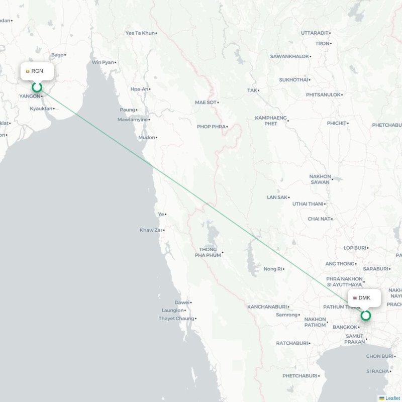 RGN - DMK route map