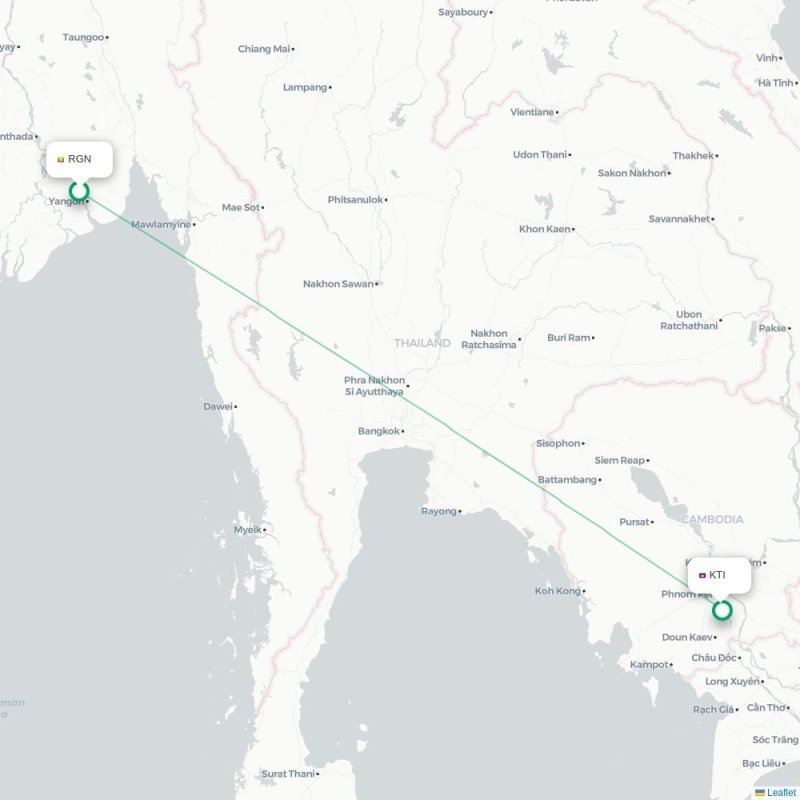 RGN - KTI route map