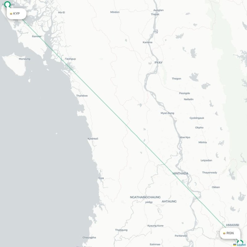 RGN - KYP route map