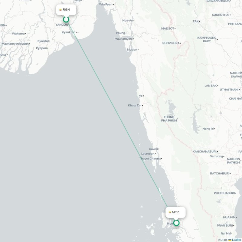 RGN - MGZ route map