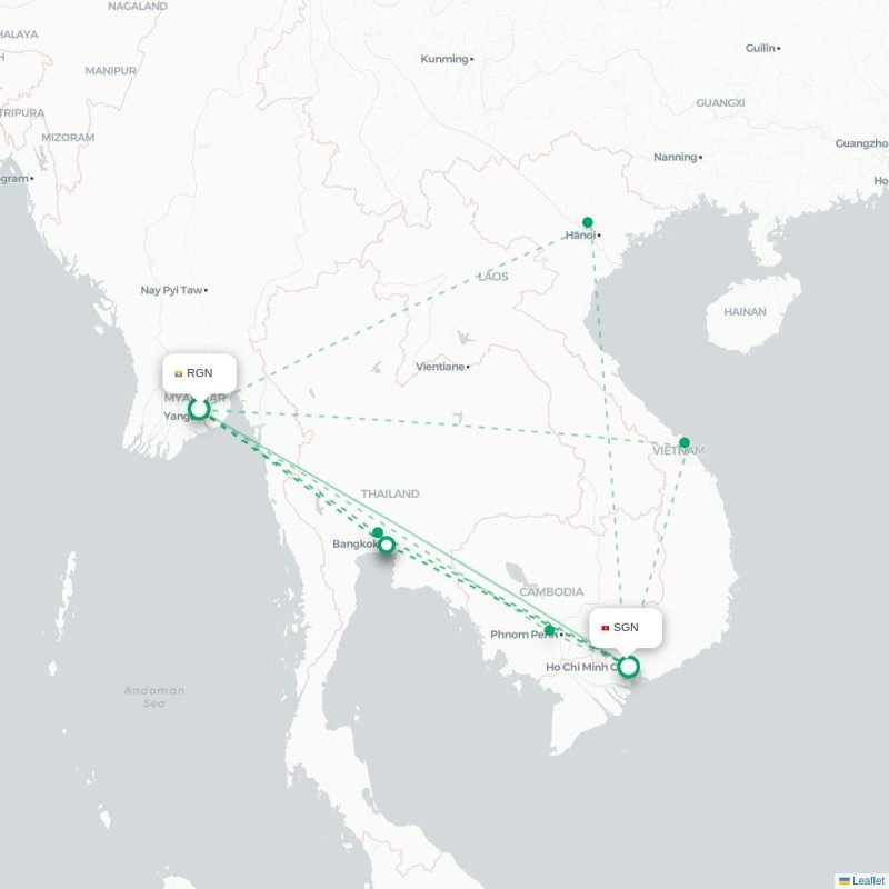 RGN - SGN route map