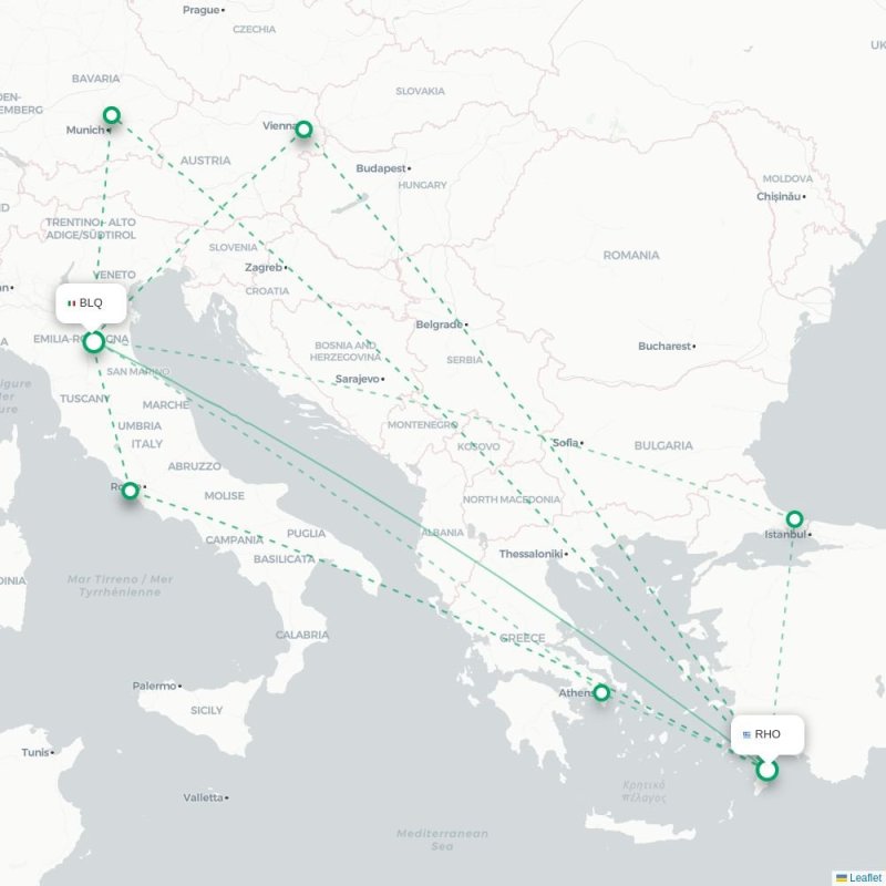 RHO - BLQ route map