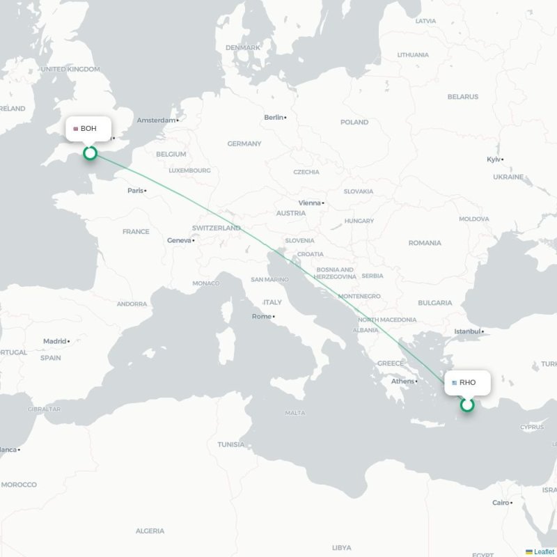 RHO - BOH route map