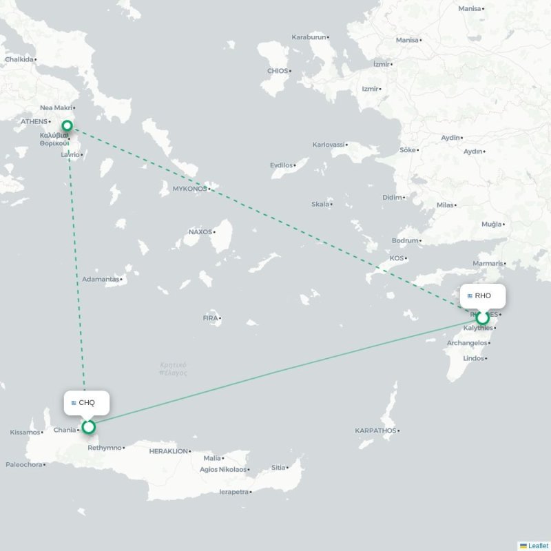 RHO - CHQ route map