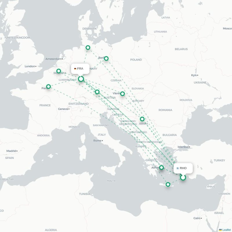 RHO - FRA route map