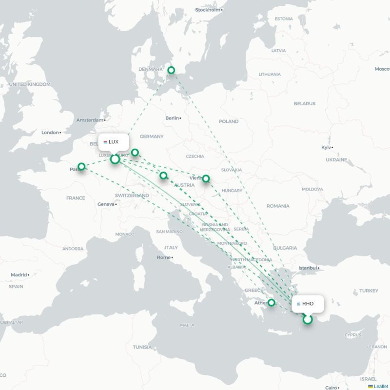 RHO - LUX route map