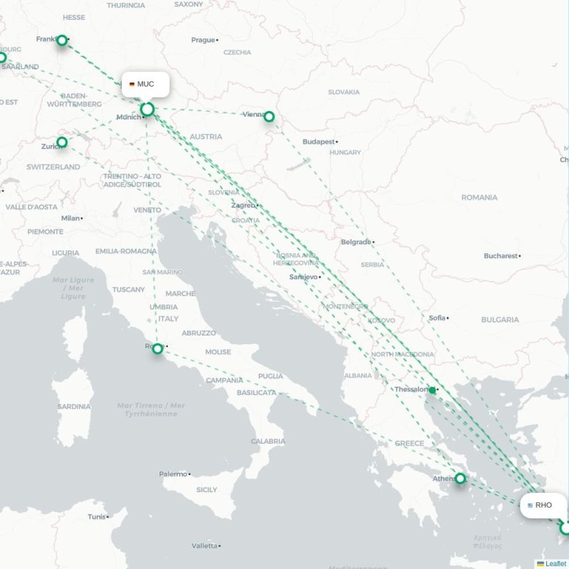 RHO - MUC route map
