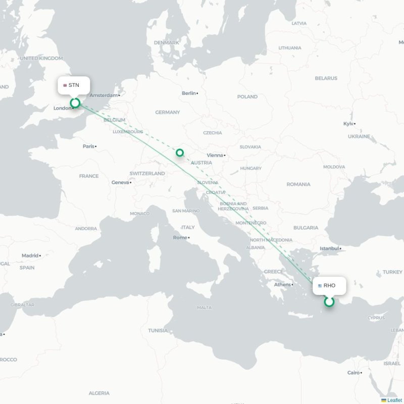 RHO - STN route map