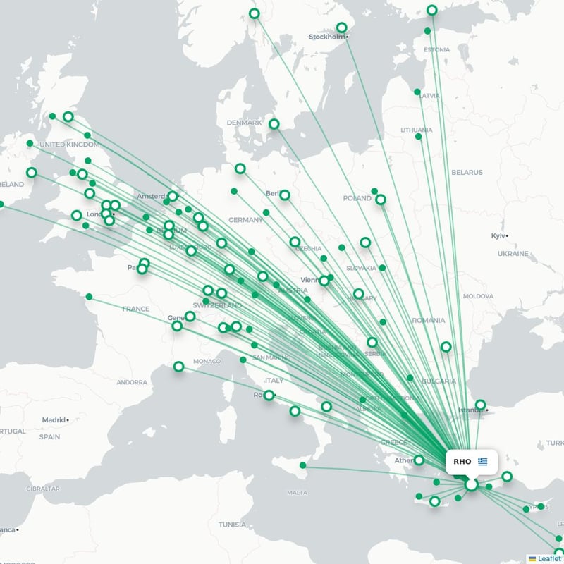 Route map Rhodos  RHO 