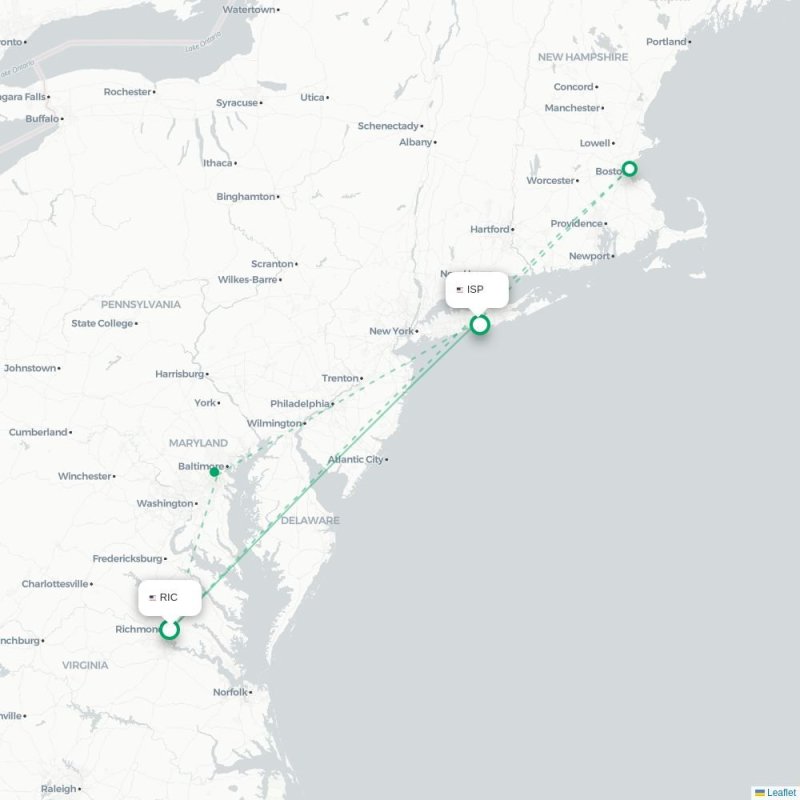 RIC - ISP route map