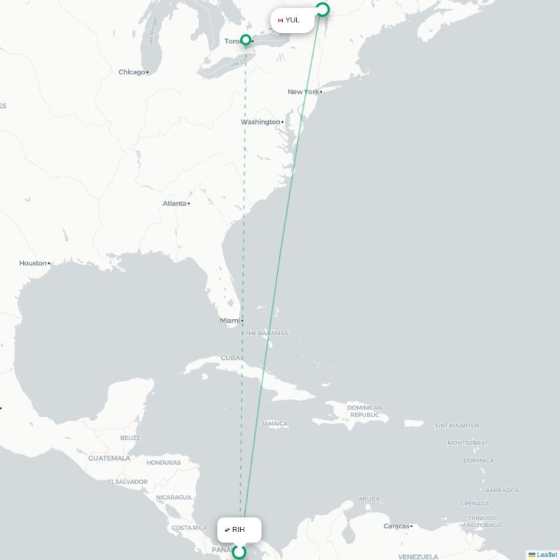 RIH - YUL route map