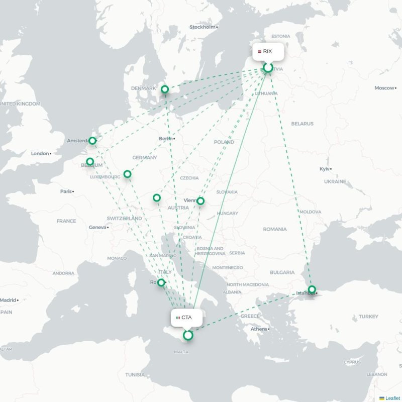 RIX - CTA route map