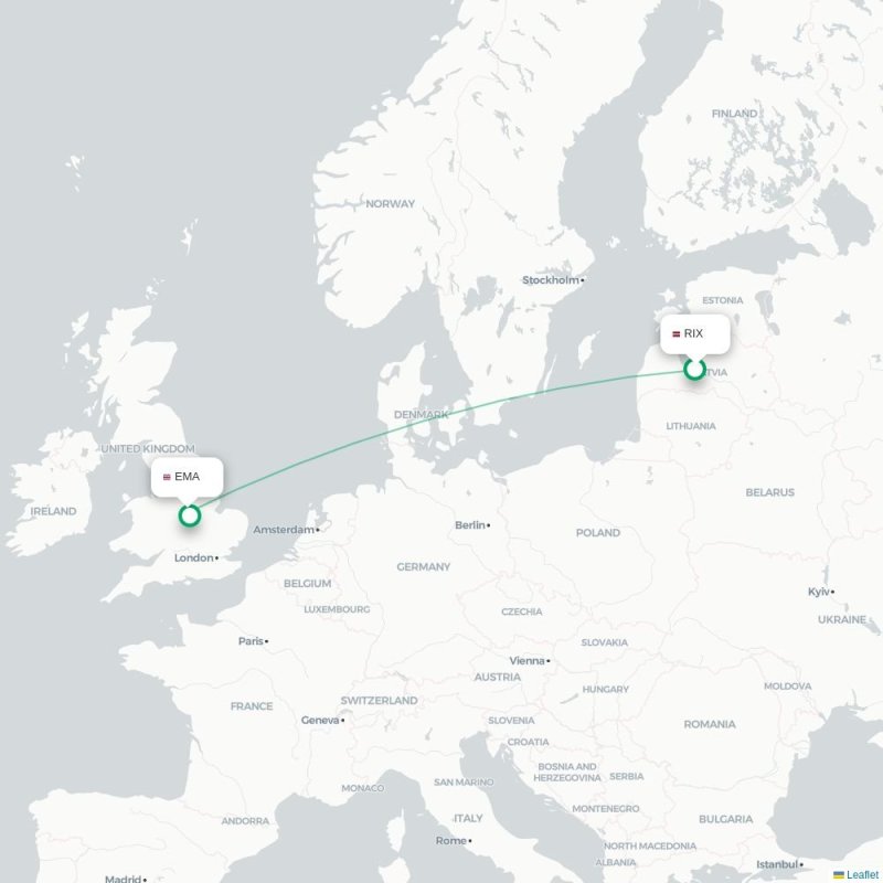 RIX - EMA route map
