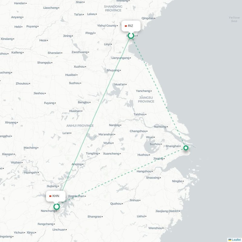 RIZ - KHN route map