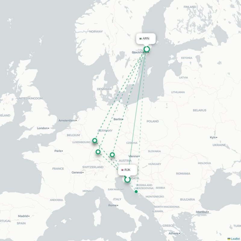 RJK - ARN route map
