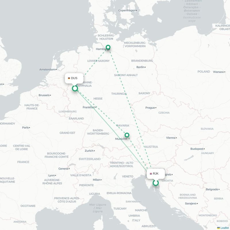 RJK - DUS route map