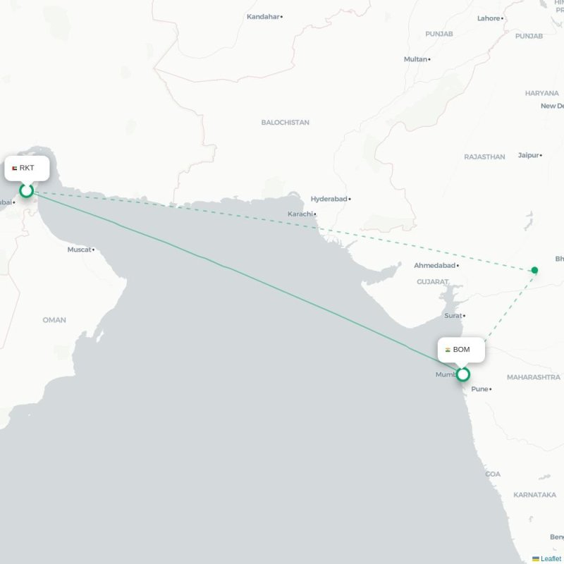 RKT - BOM route map