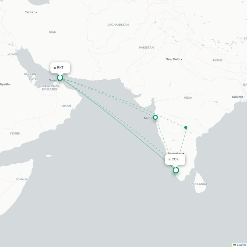 RKT - COK route map