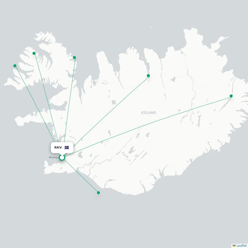 Route map Reykjavik  RKV 