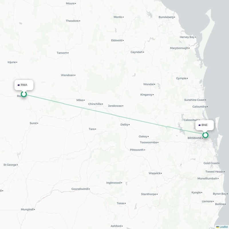 RMA - BNE route map