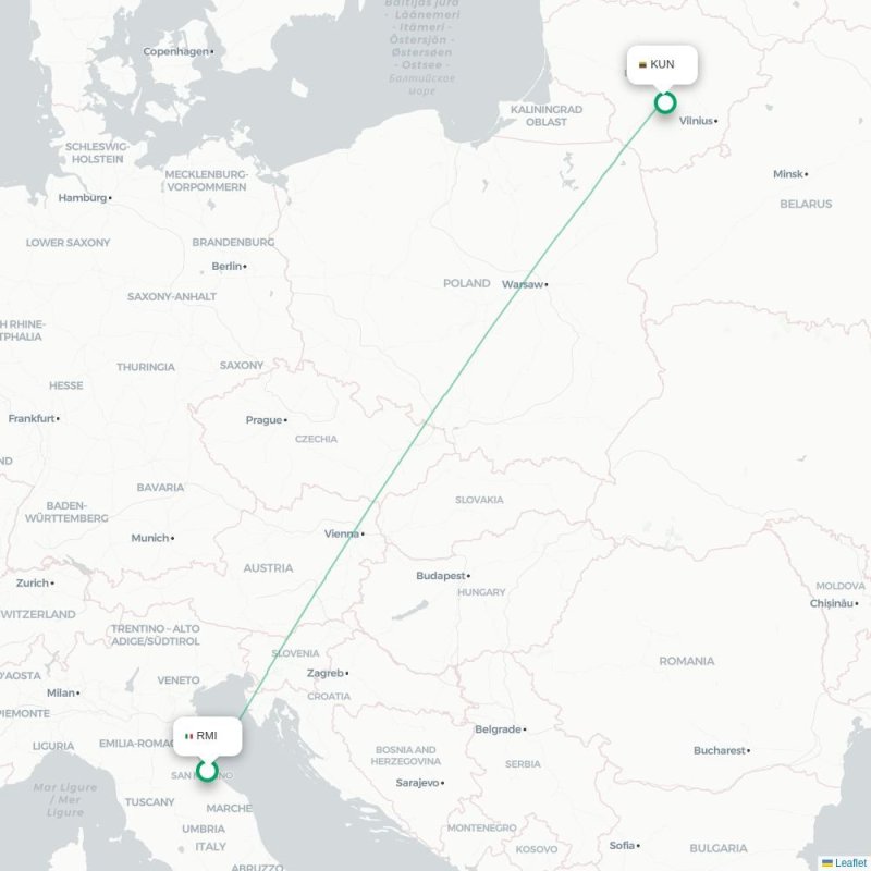 RMI - KUN route map