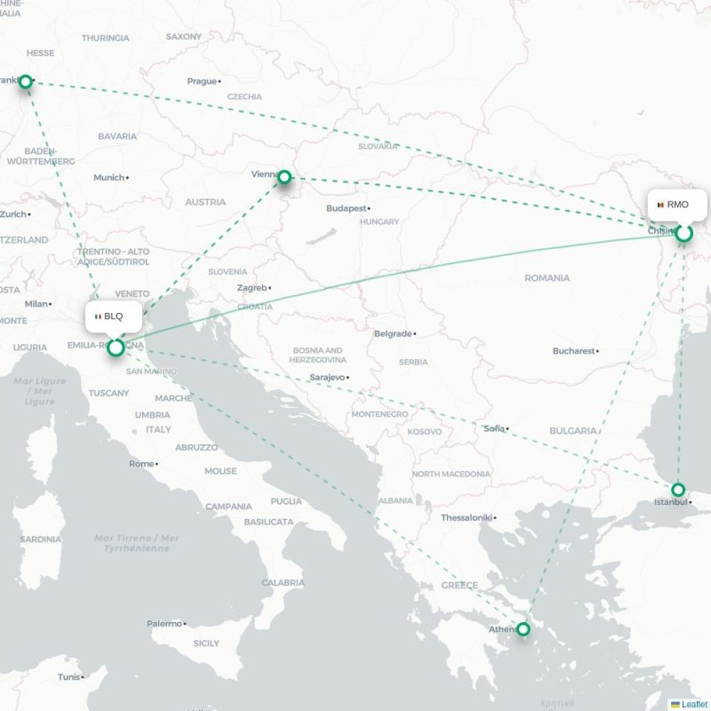 RMO - BLQ route map