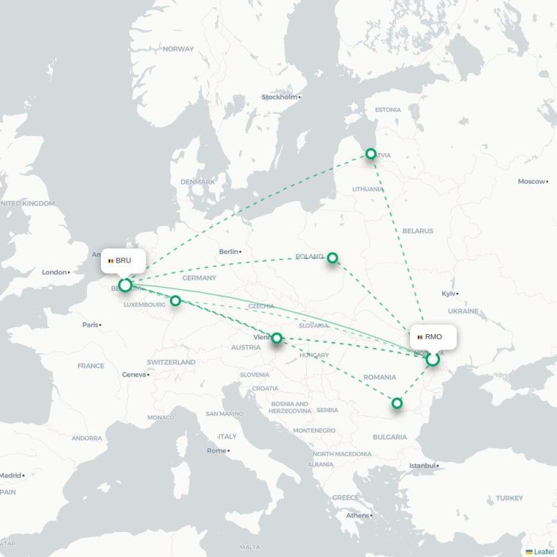 RMO - BRU route map