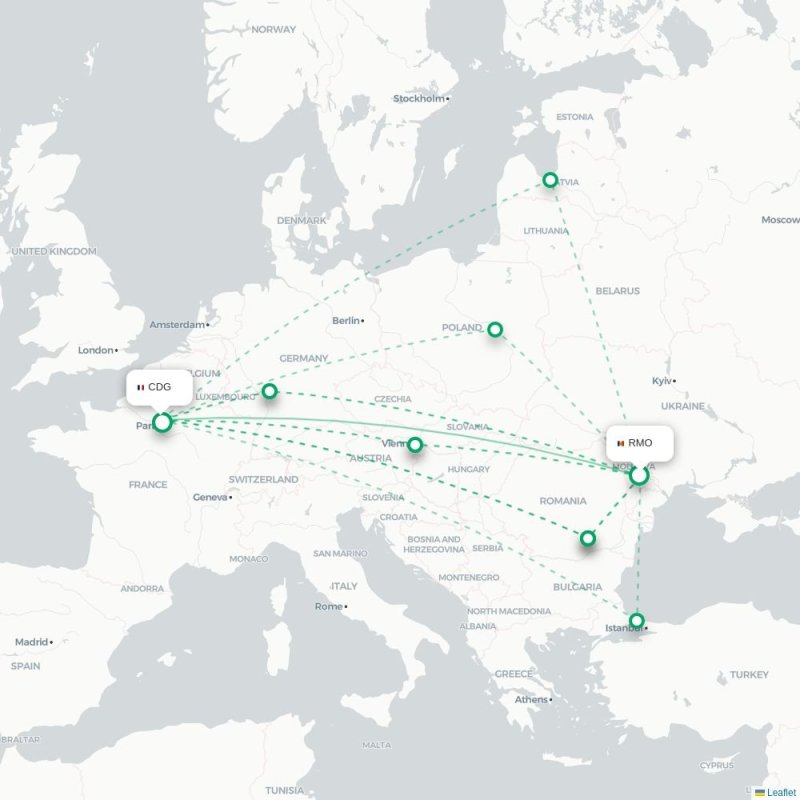 RMO - CDG route map