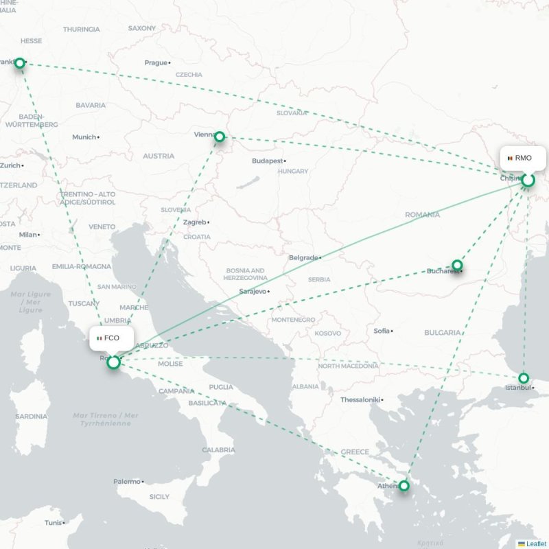 RMO - FCO route map