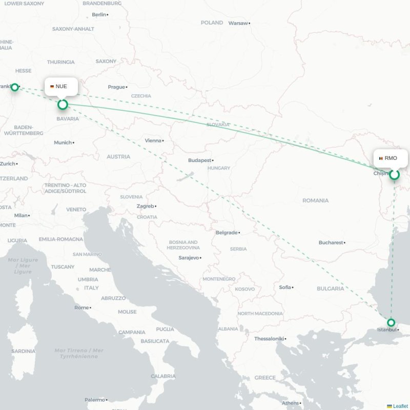 RMO - NUE route map