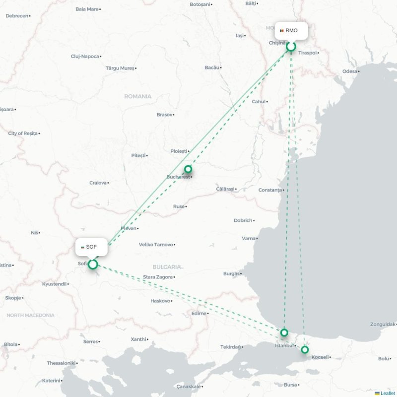 RMO - SOF route map