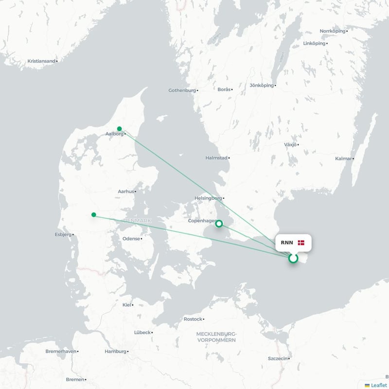 Route map Ronne  RNN airport