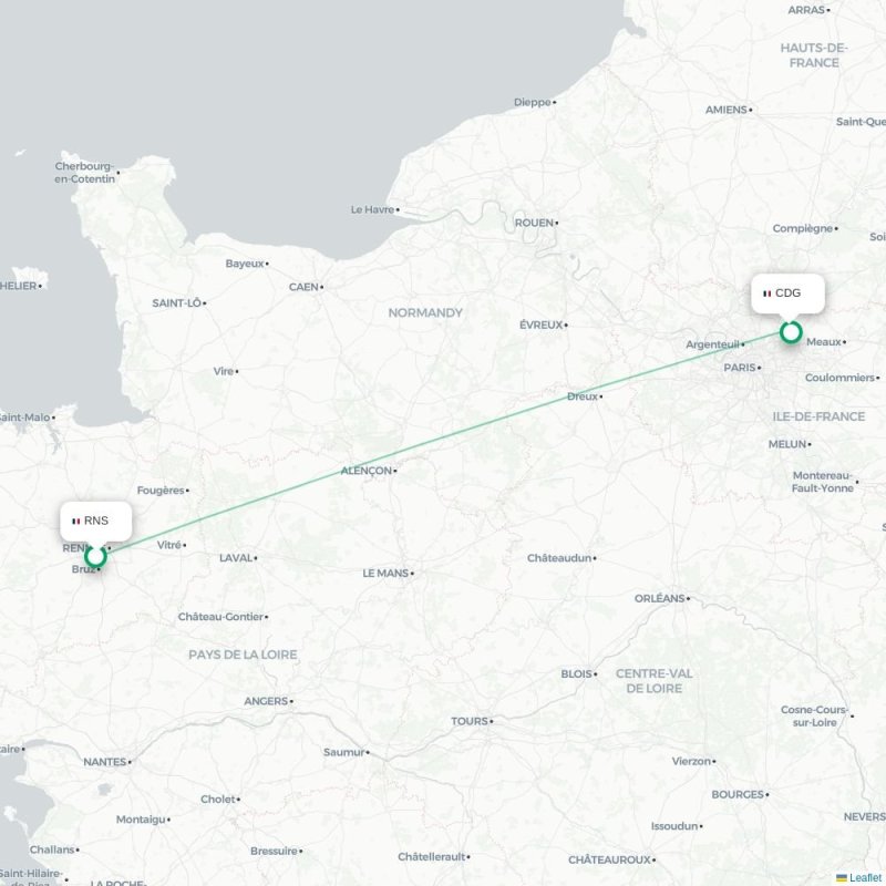 RNS - CDG route map