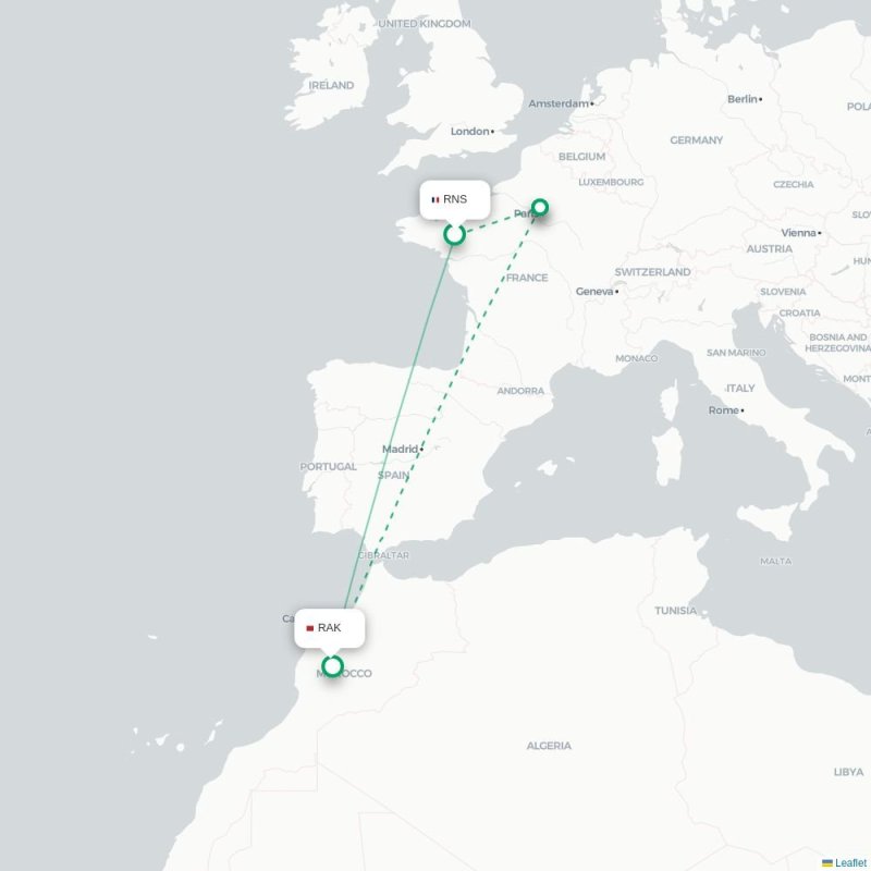 RNS - RAK route map
