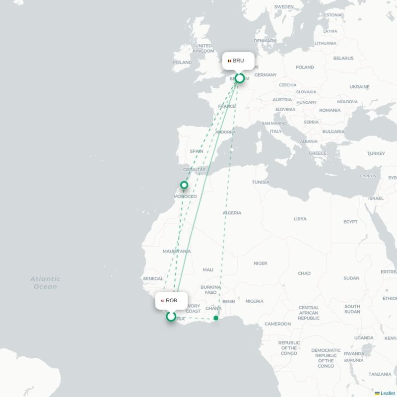 ROB - BRU route map