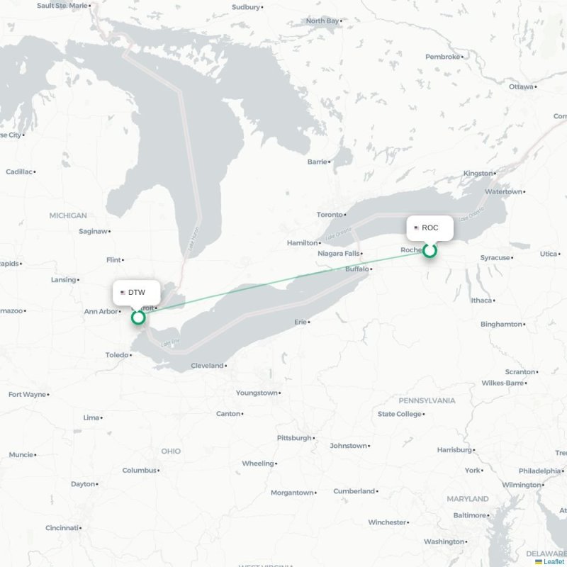 ROC - DTW route map