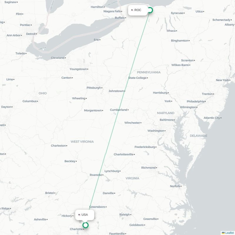 ROC - USA route map