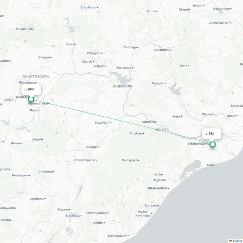 RPR - BBI route map