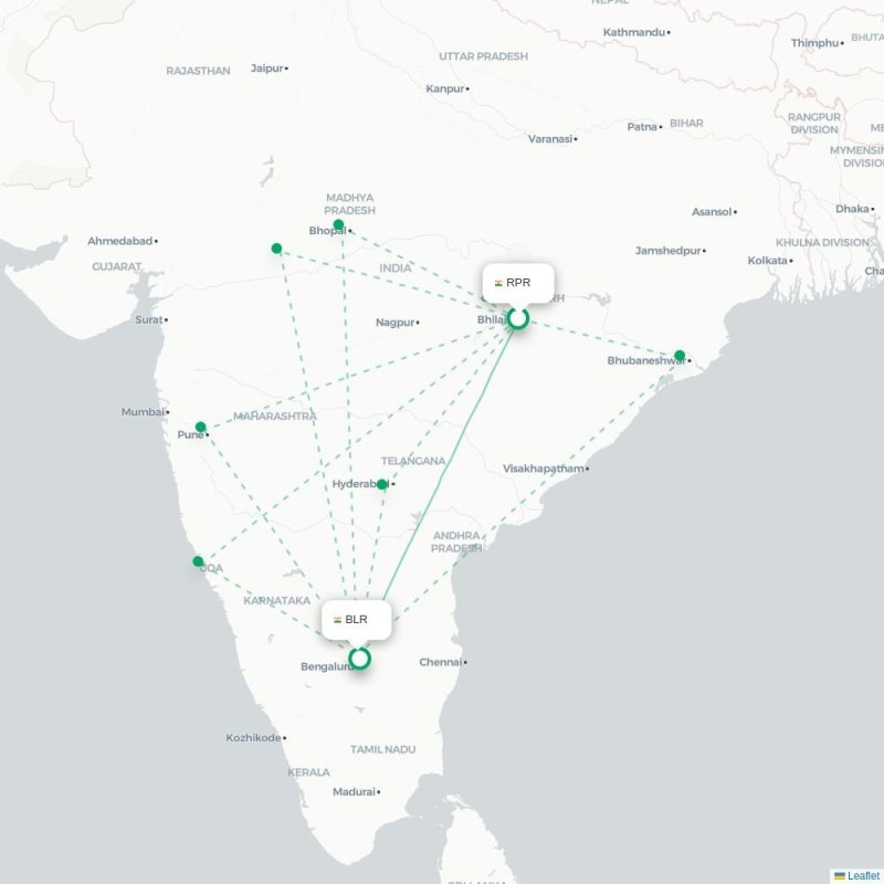RPR - BLR route map