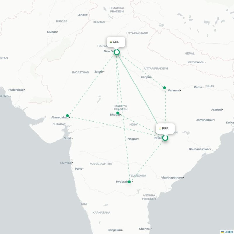 RPR - DEL route map