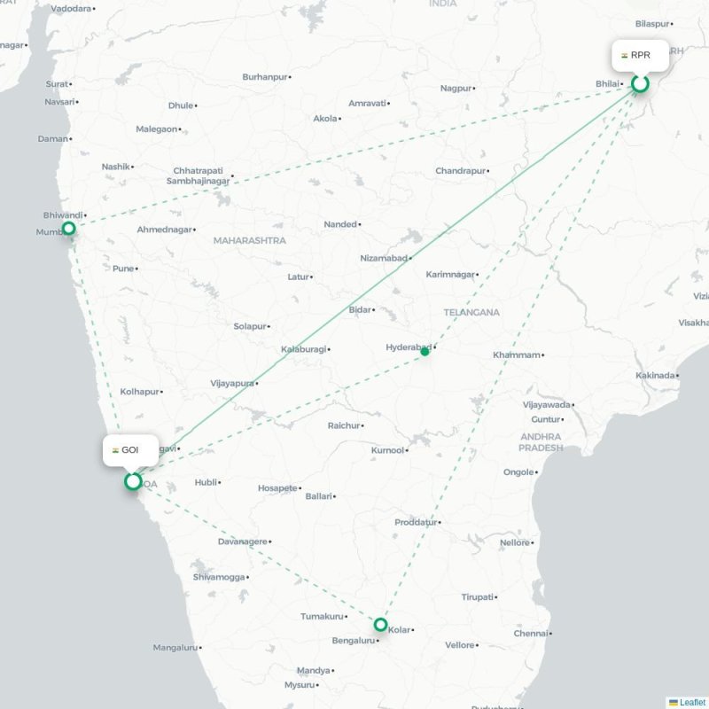 RPR - GOI route map