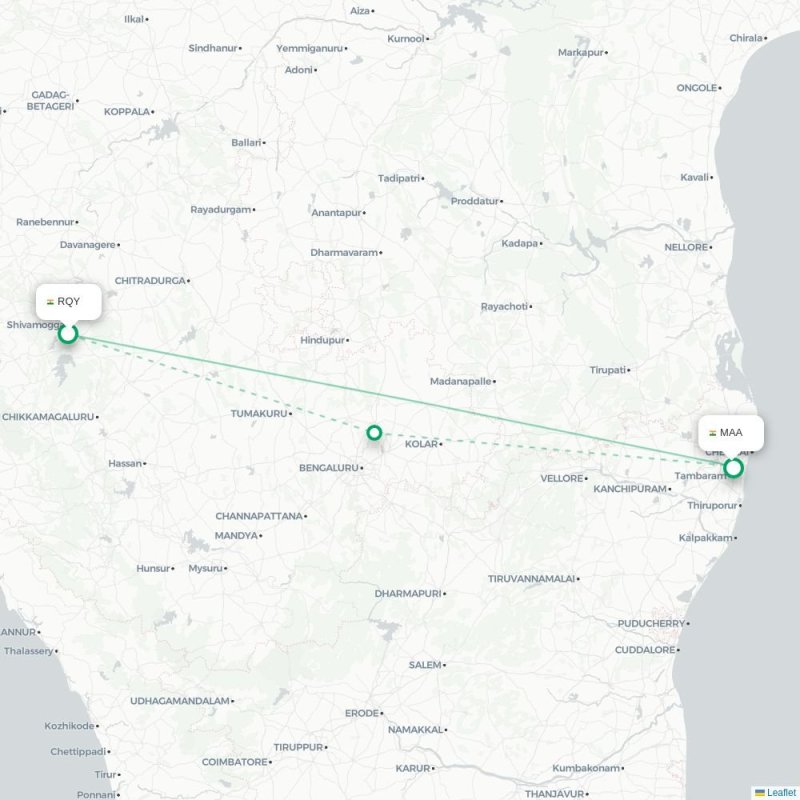 RQY - MAA route map