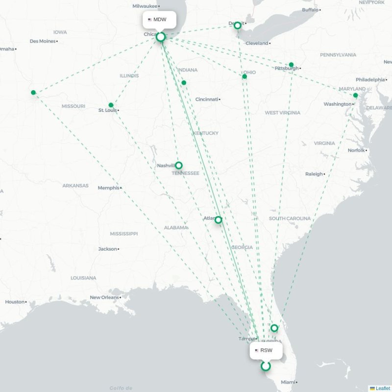 RSW - MDW route map