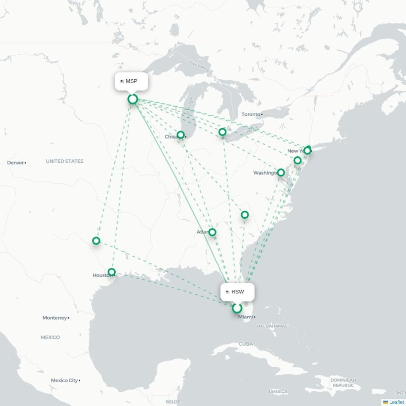 RSW - MSP route map