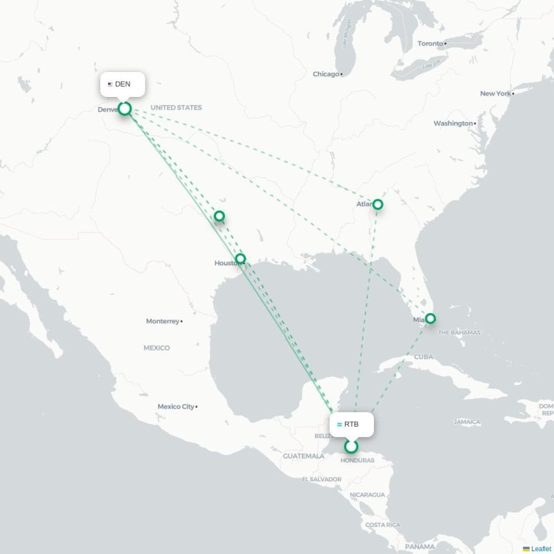 RTB - DEN route map