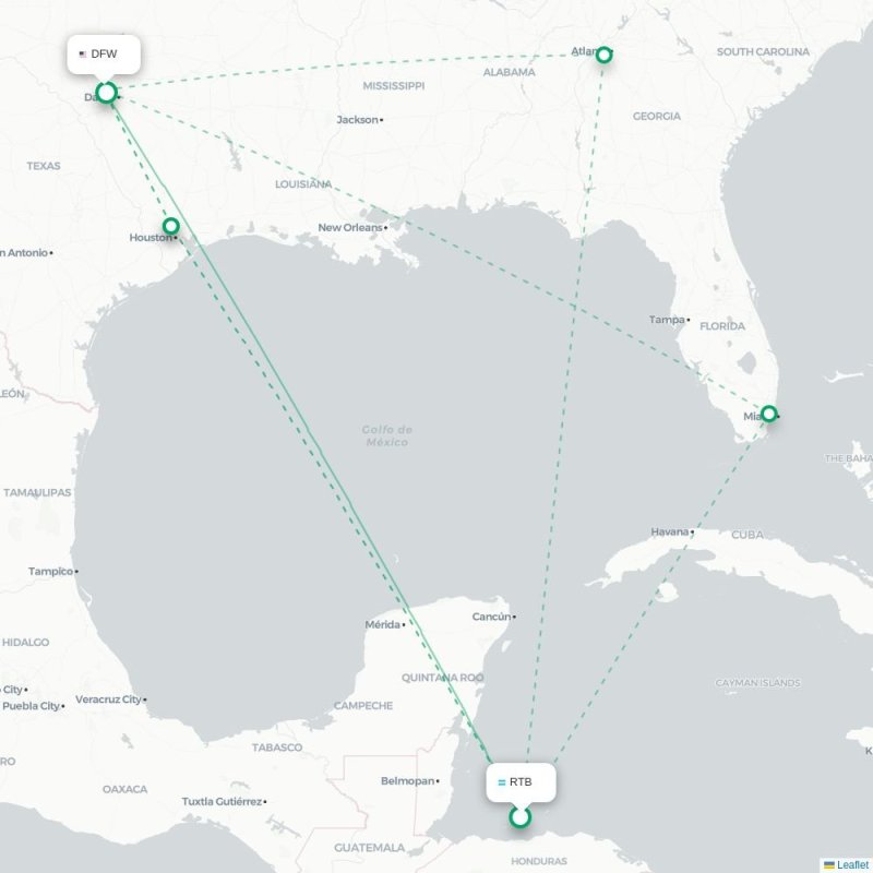RTB - DFW route map