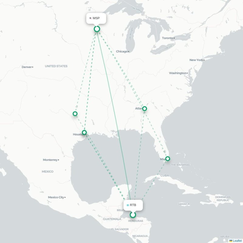 RTB - MSP route map